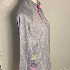 Fila women’s large Gray Quarter-Zip Pullover with Pink Accent